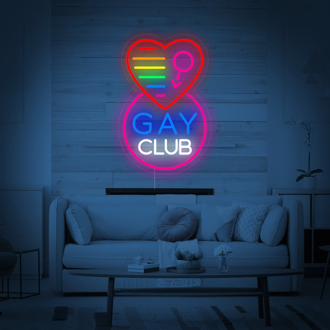 "Bandera Arcoíris Orgullo Lgbt Única, Gay Club" Letreros Neon