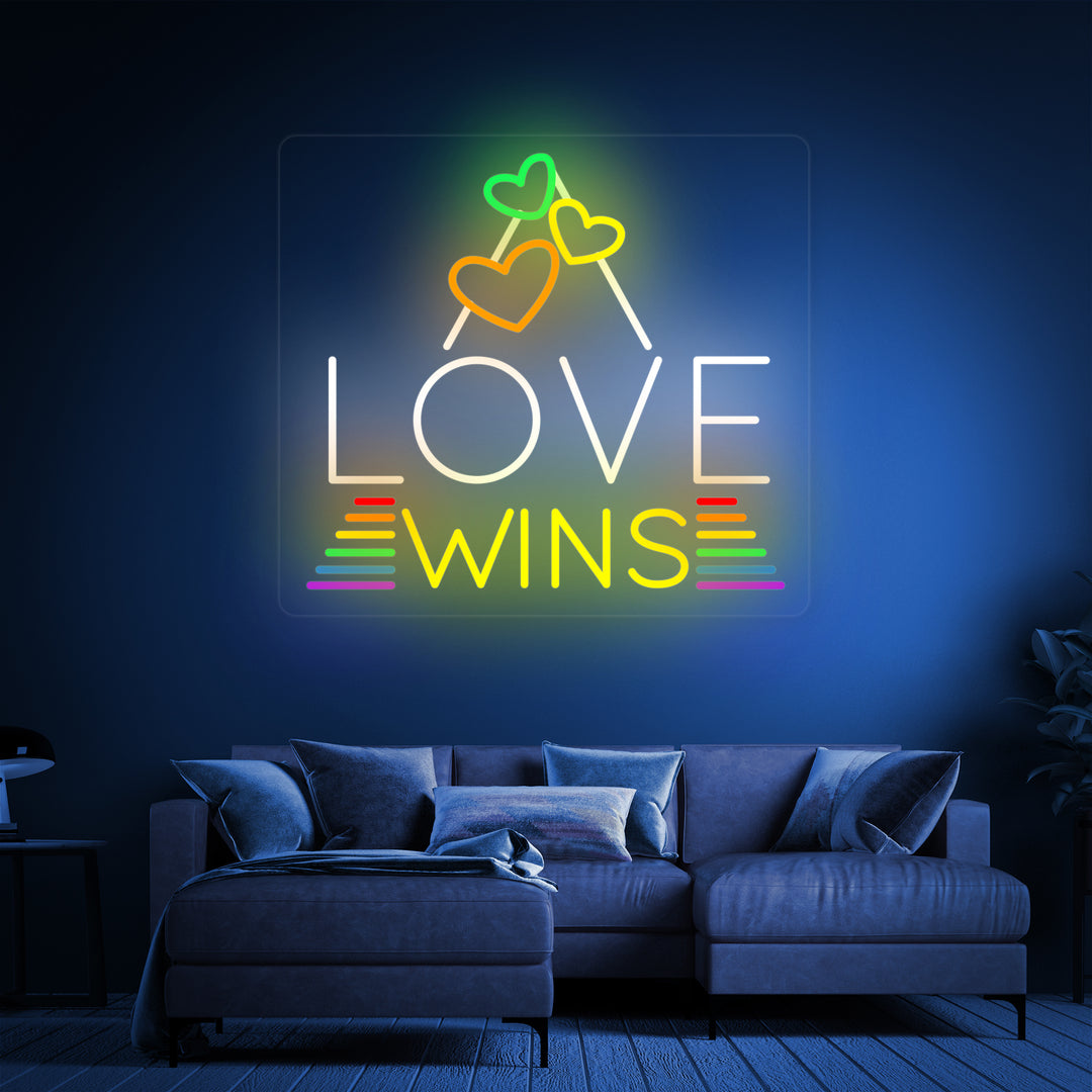 "LGBT Love Wins" Letreros Neon