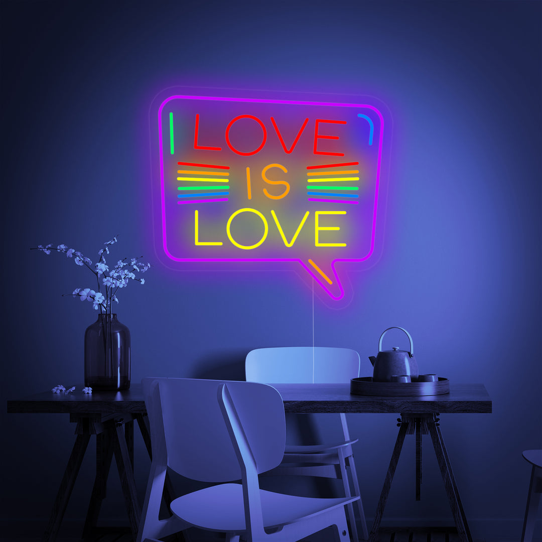 "LGBT LOVE IS LOVE, Arcoíris" Letreros Neon