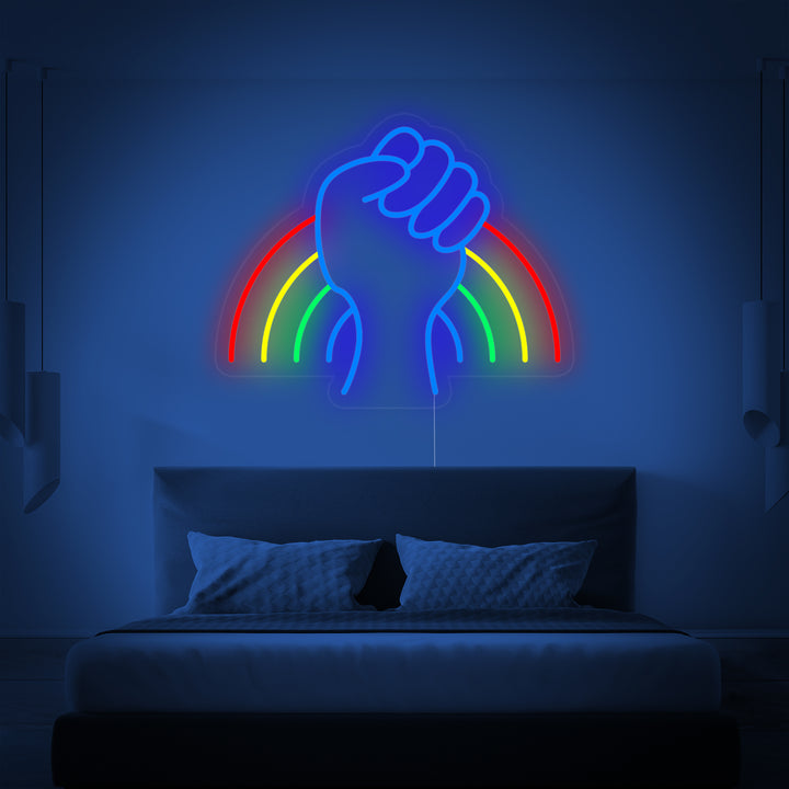 "Bandera Arcoíris Orgullo Lgbt Única" Letreros Neon