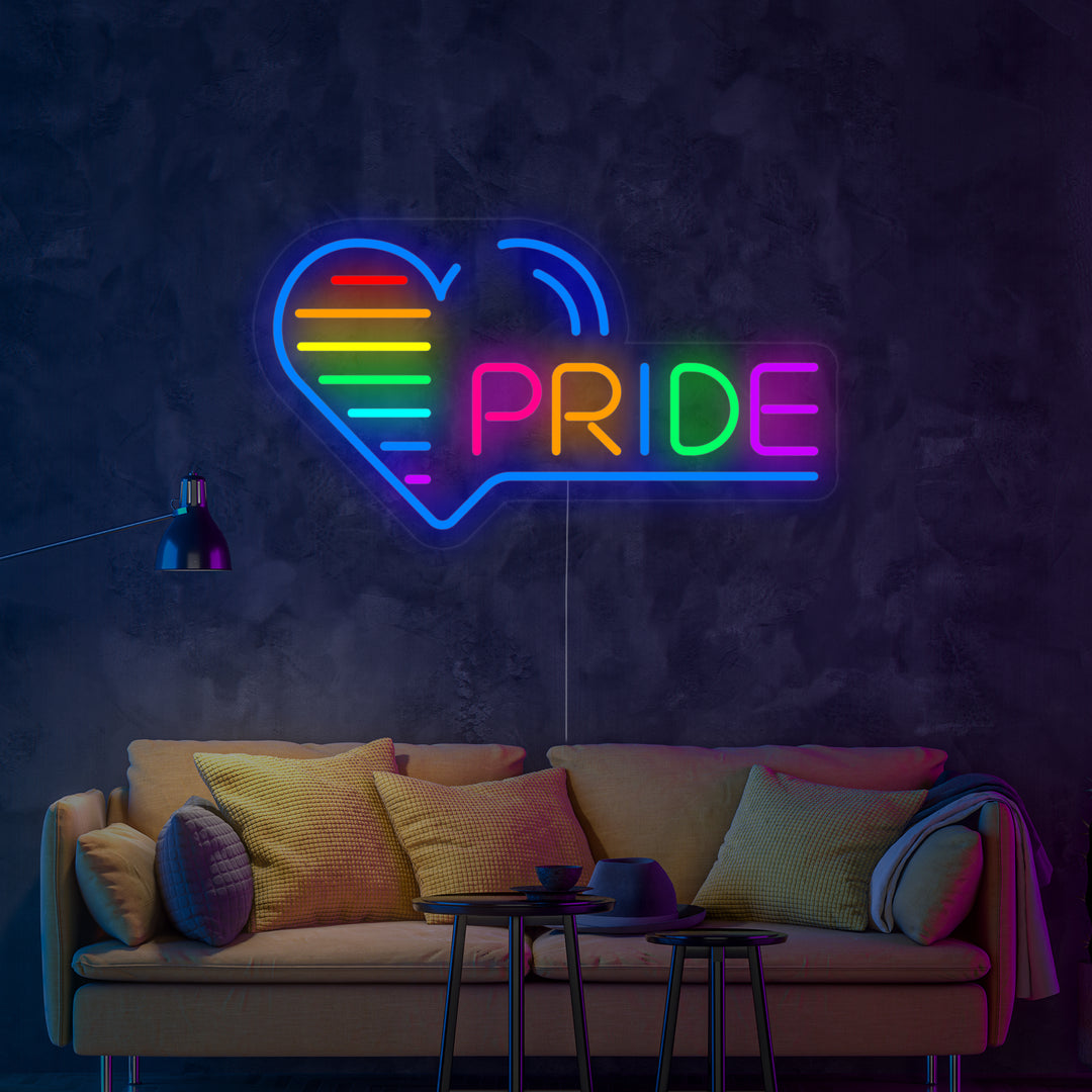 "LGBT, Pride, Corazones" Letreros Neon