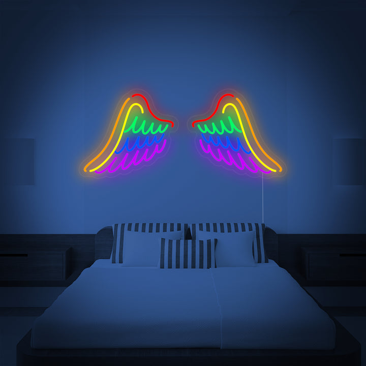 "Bandera Arcoíris Orgullo Lgbt Única, Alas" Letreros Neon