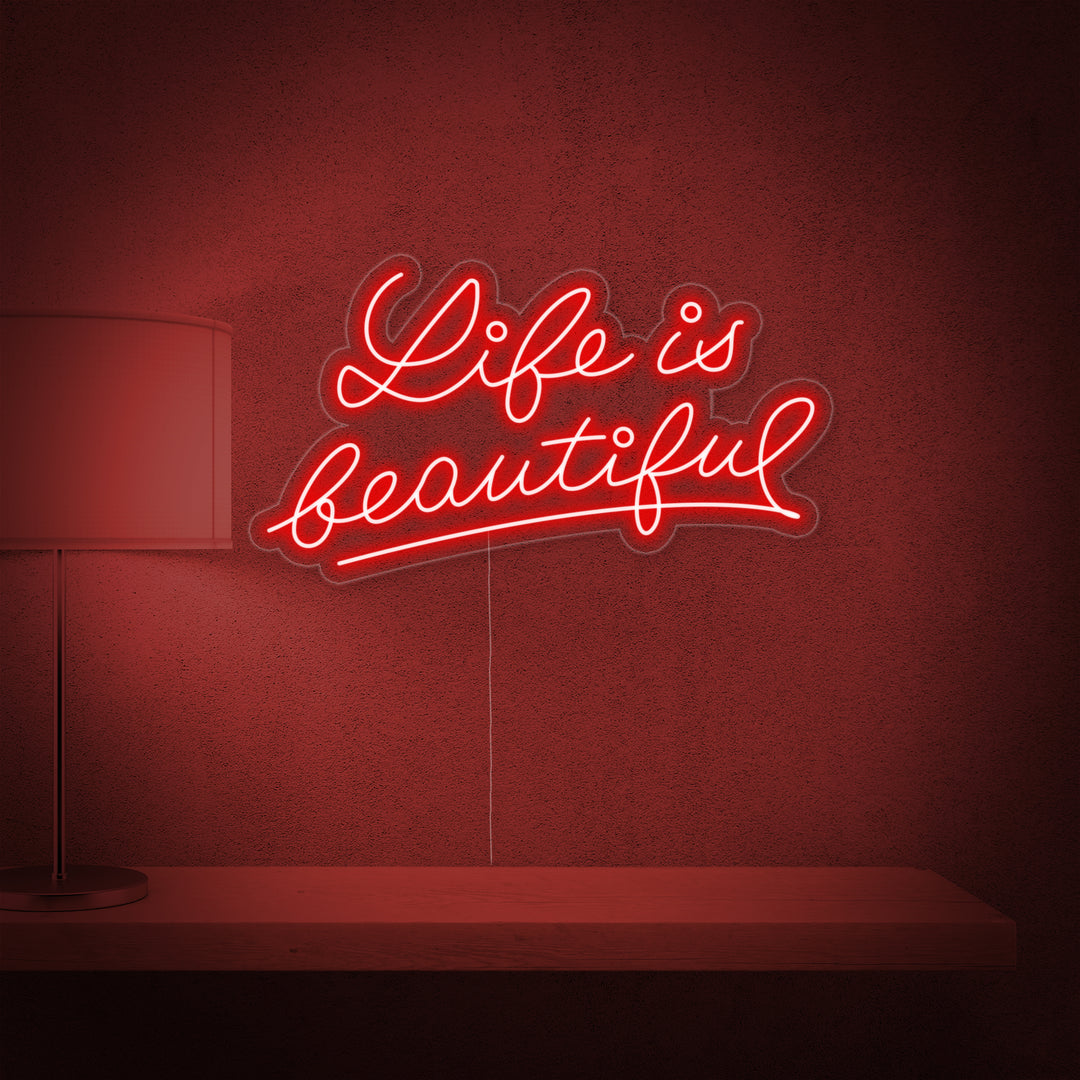 "Life is Beautiful" Letreros Neon