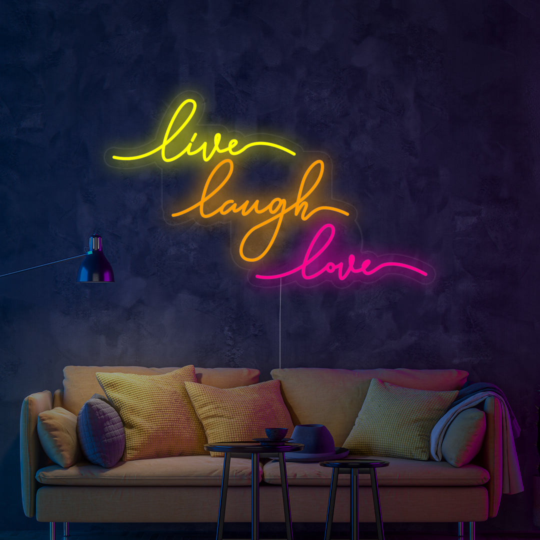 "Live Laugh Love" Letreros Neon