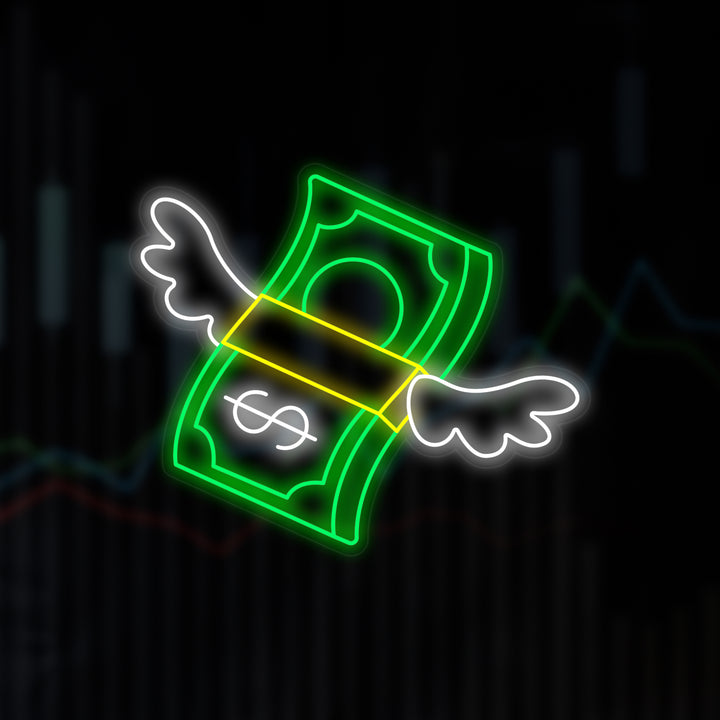 "Dinero Con Alas" Letreros Neon