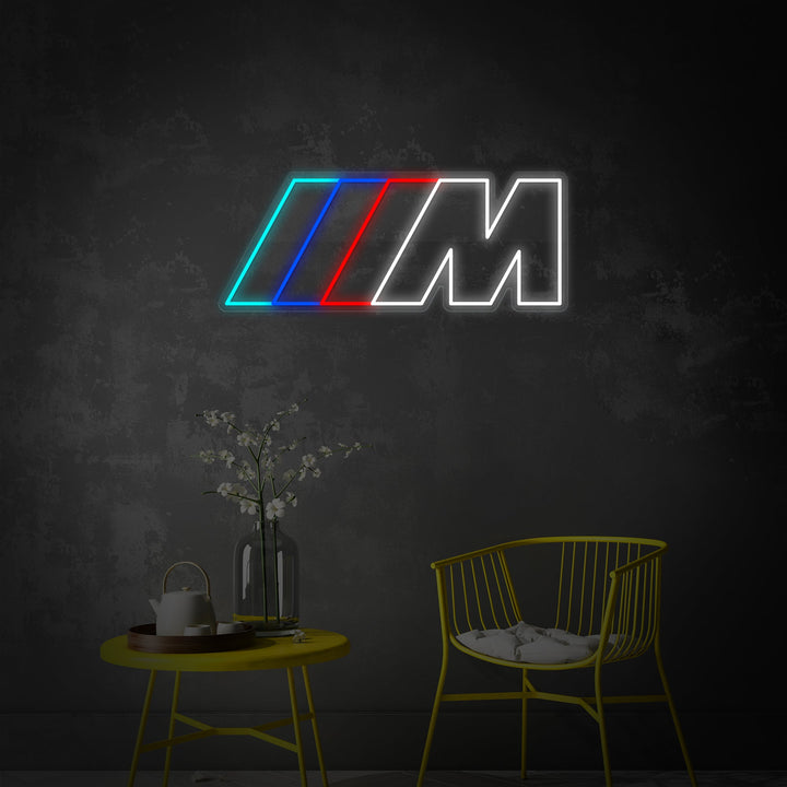 "M logo, decoración del garaje" Letrero de neón