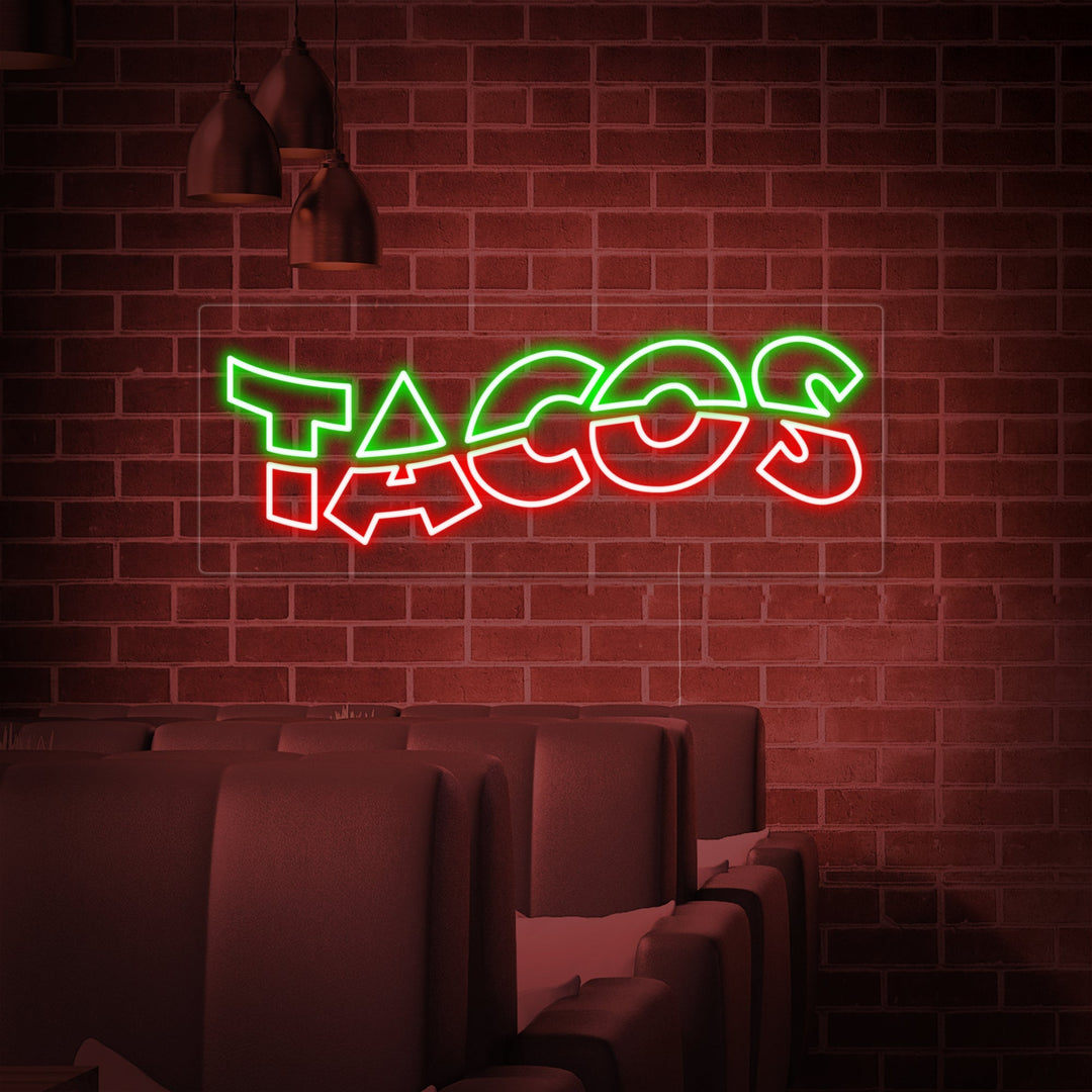 "TACO, Comida mexicana" Letreros Neon