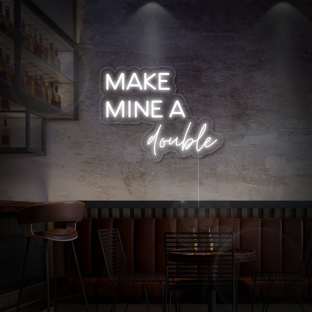 "Make Mine A Double Bar De Cerveza" Letreros Neon