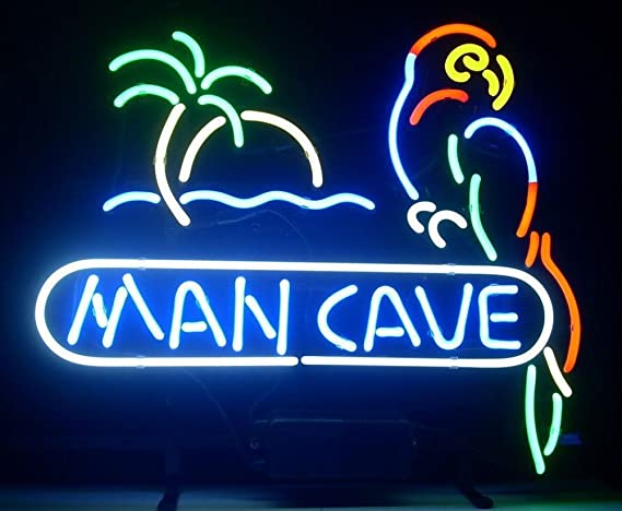 "Man Cave, Loro" Letreros Neon