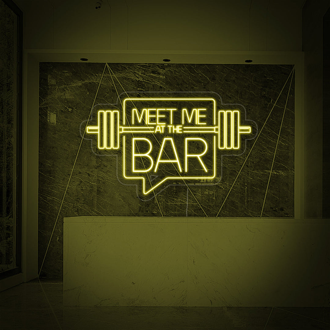 "Meet Me At The Bar Gimnasio" Letreros Neon