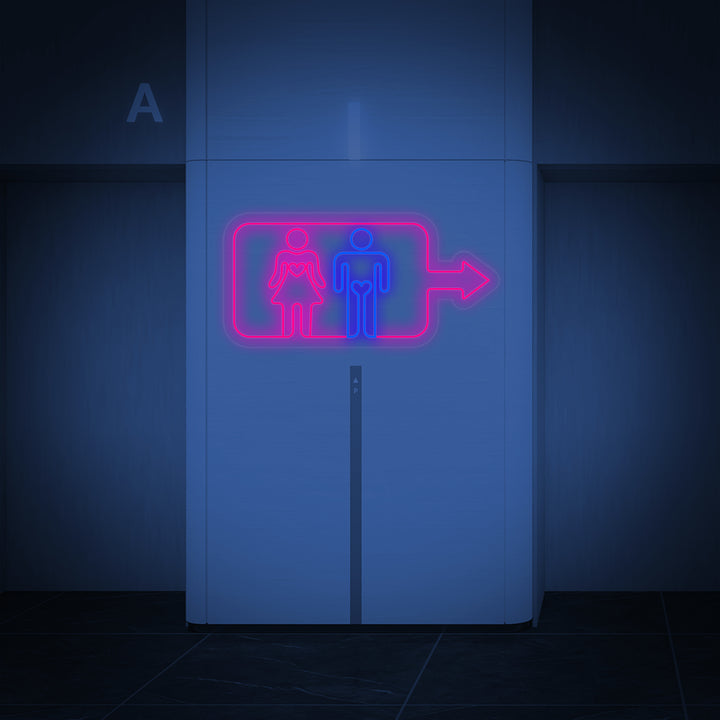 "Men Women Toilet Washroom Wall" Letreros Neon