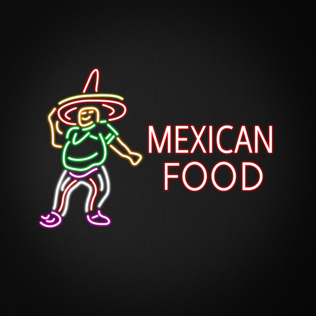 "Mexican Food, Hombre, Logotipo" Letreros Neon