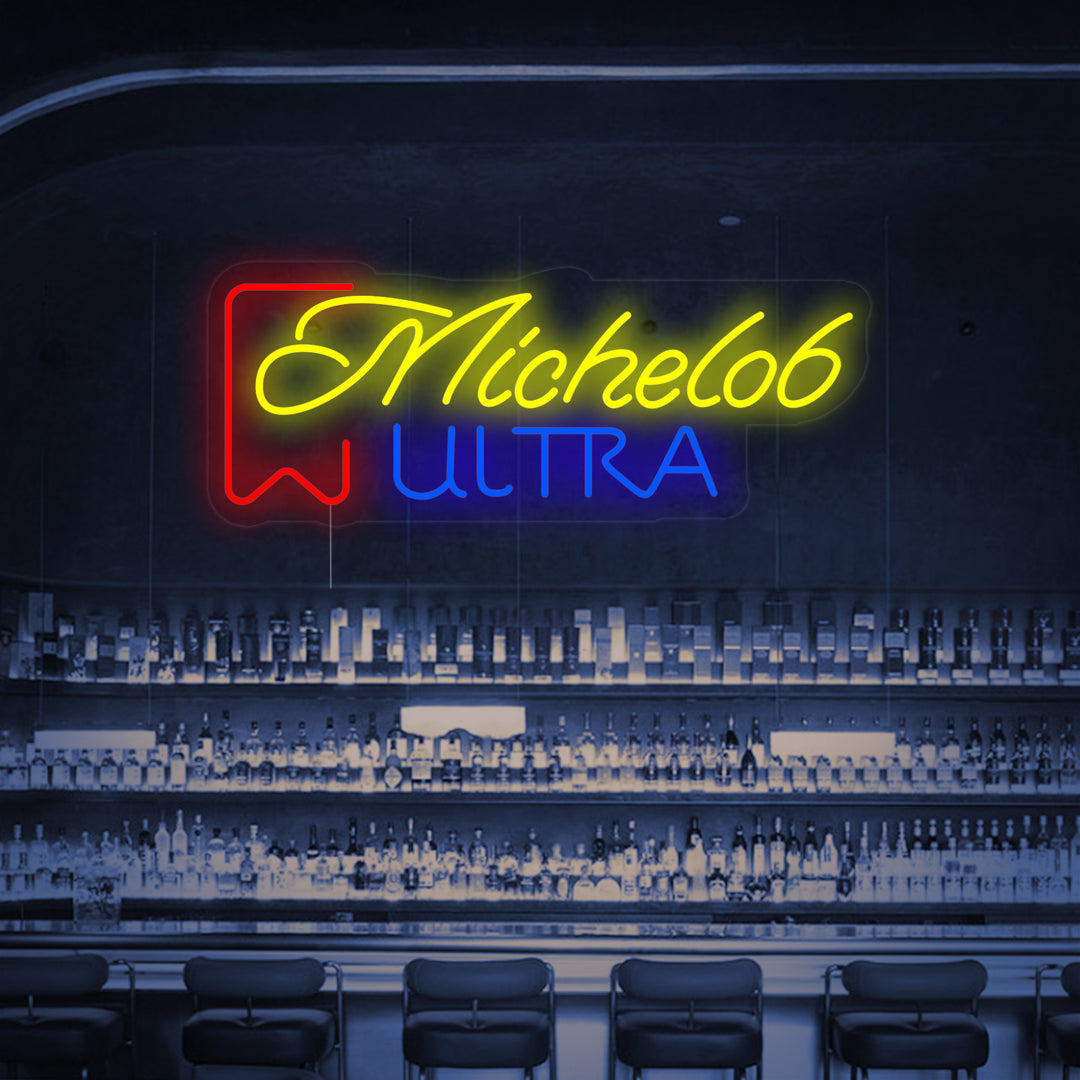 "Bar De Cerveza Michelob Ultra" Letreros Neon