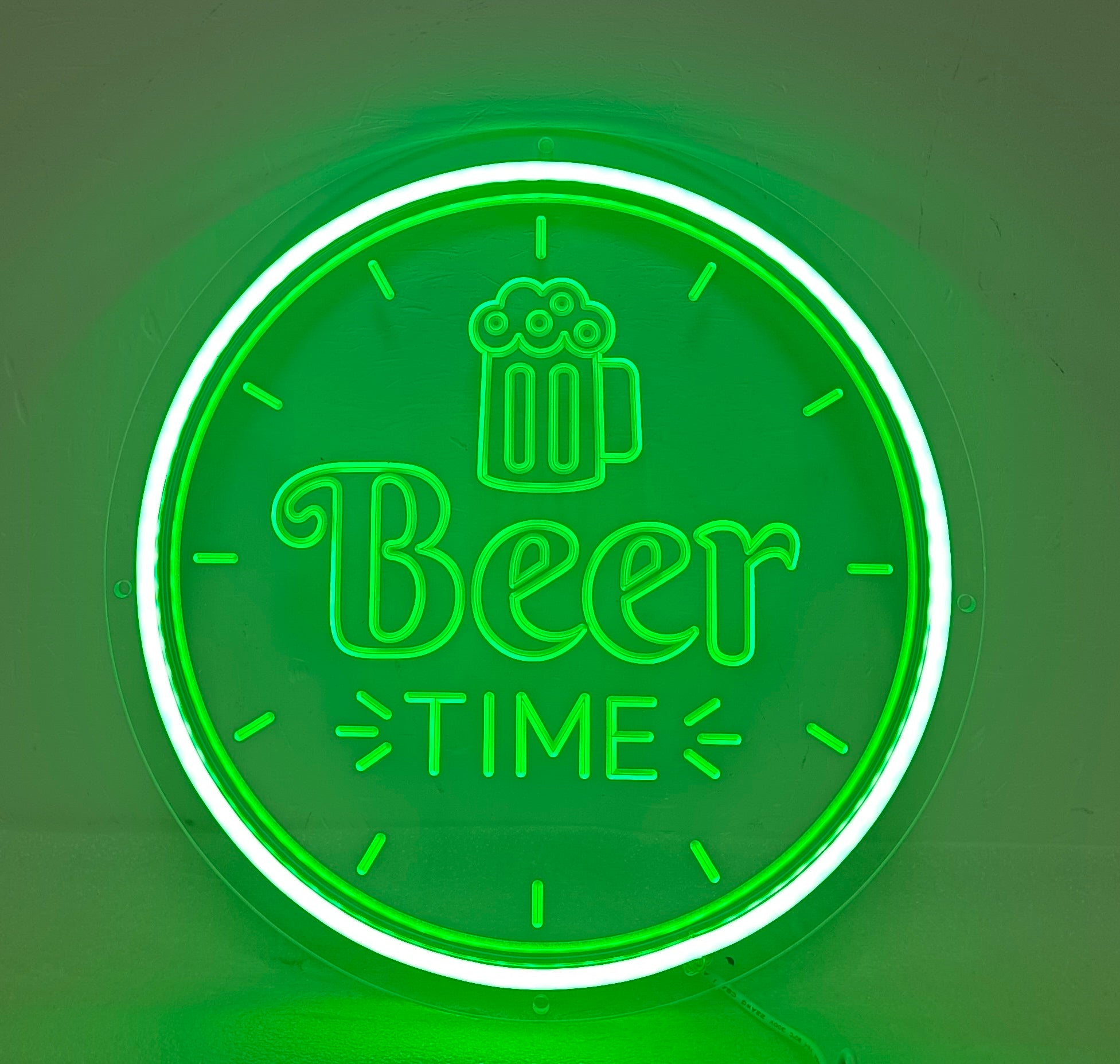 "Beer Time Bar" Mini letrero de neón