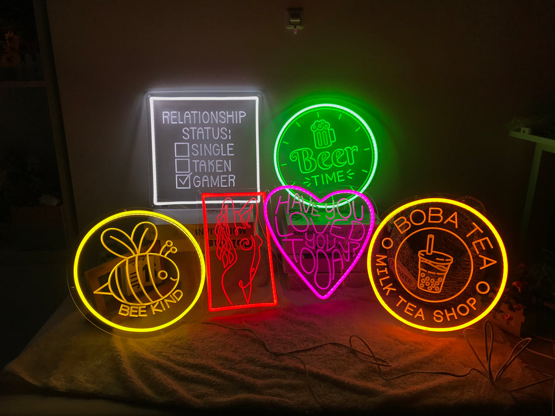"Vaso De Bubble Tea" Letreros Neon en Miniatura