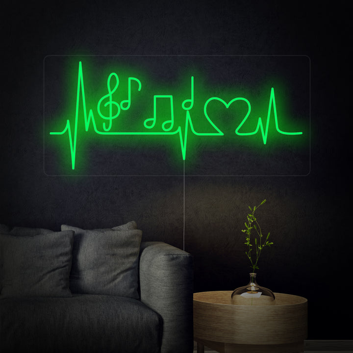 "Nota Musical Y Corazón Palpitante" Letreros Neon