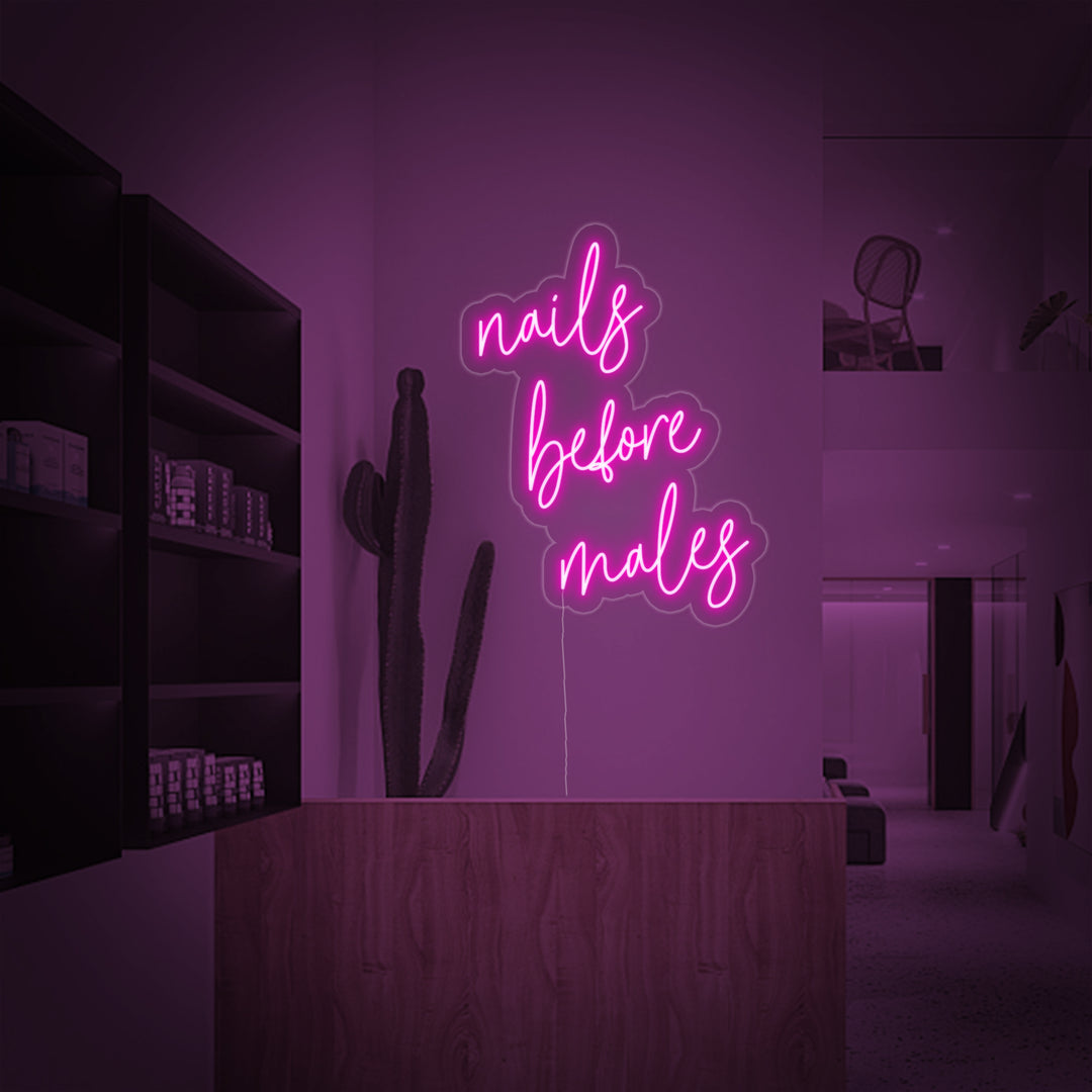 "Nails Before Males" Letreros Neon