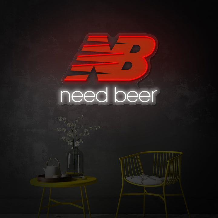 "Need Beer" Letrero de neón LED impreso con UV