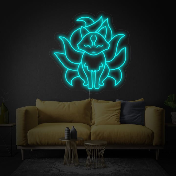 "Nueve Colas Zorro Anime" Letreros Neon