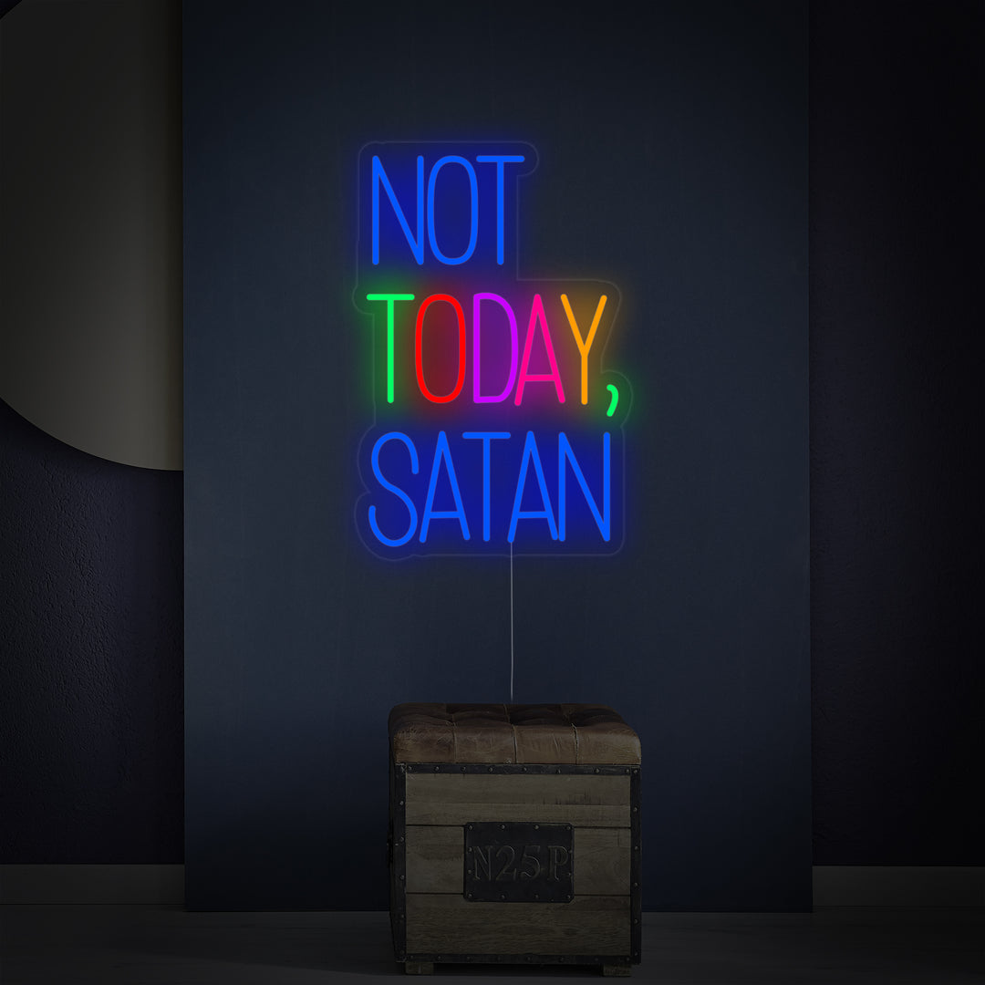 "Not Today Satan" Letreros Neon