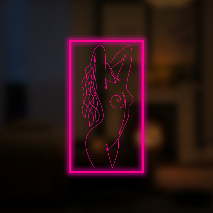 "Cuerpo Femenino Desnudo" En Un Club Nocturno Letreros Neon en Miniatura