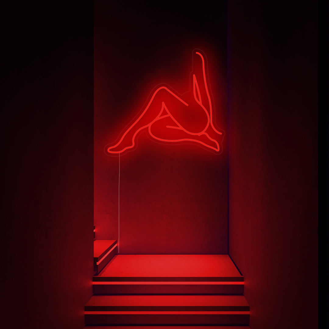 "Chica Desnuda Sentada En Una Pose Elegante" Letreros Neon