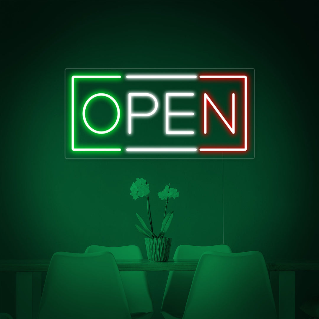 "open, Restaurante italiano" Letreros Neon