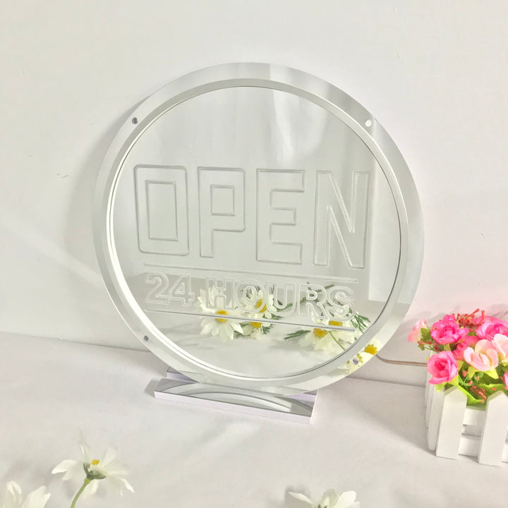 "Open 24 Hours, Cambio De Color Soñador" Espejo con Letreros Neon