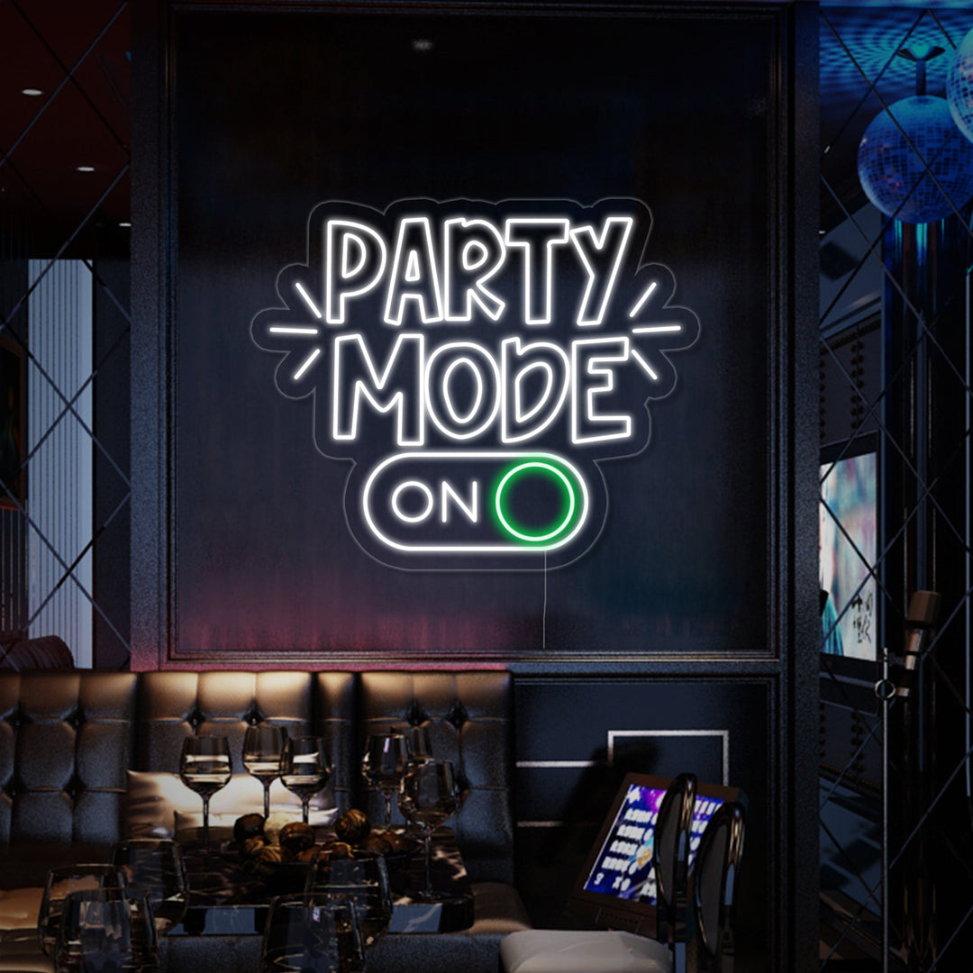 "Party Mode On" Letreros Neon