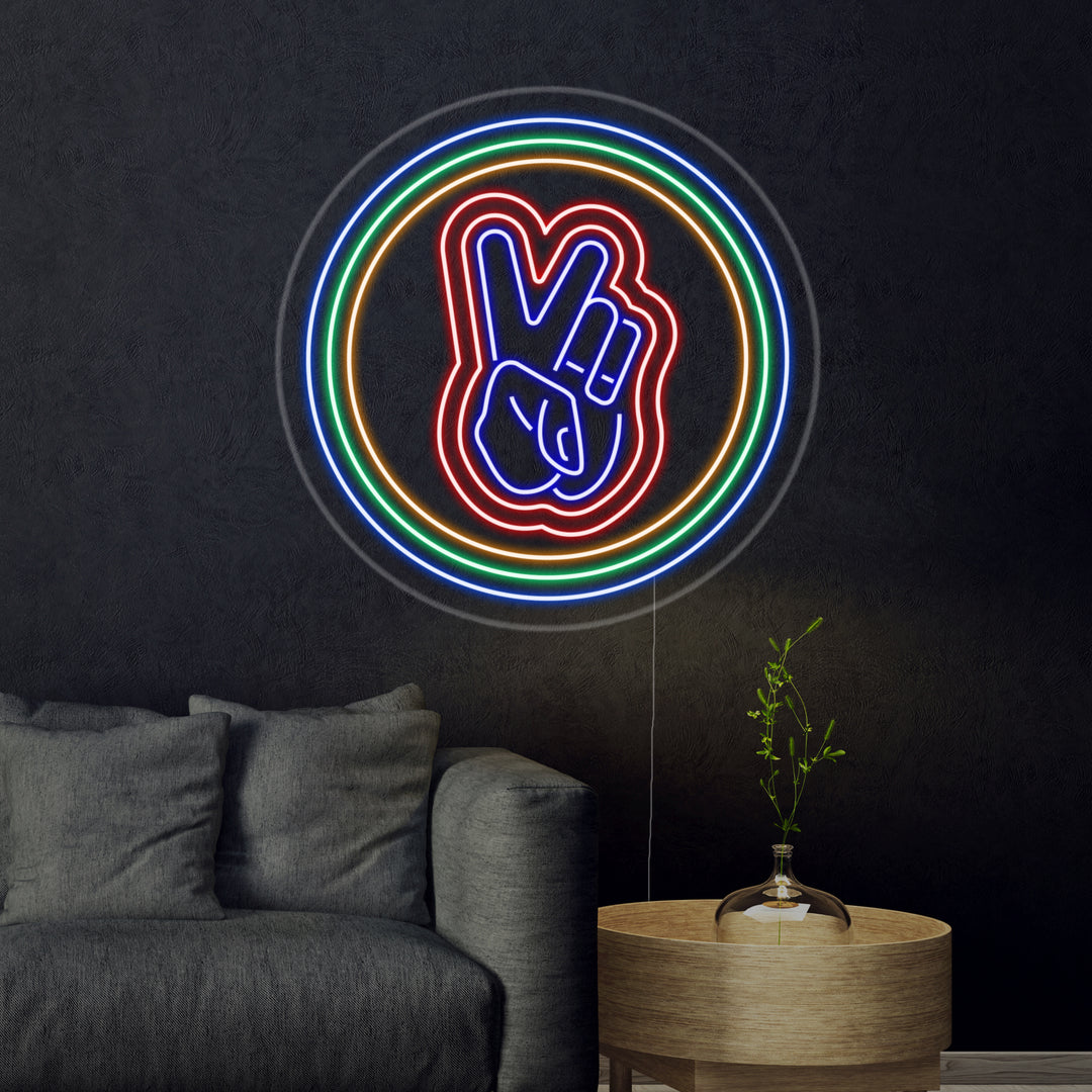 "Paz, Círculo" Letreros Neon