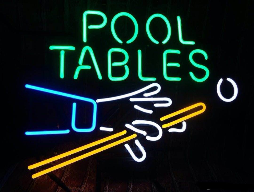 "Pool Tables, Billar" Letreros Neon