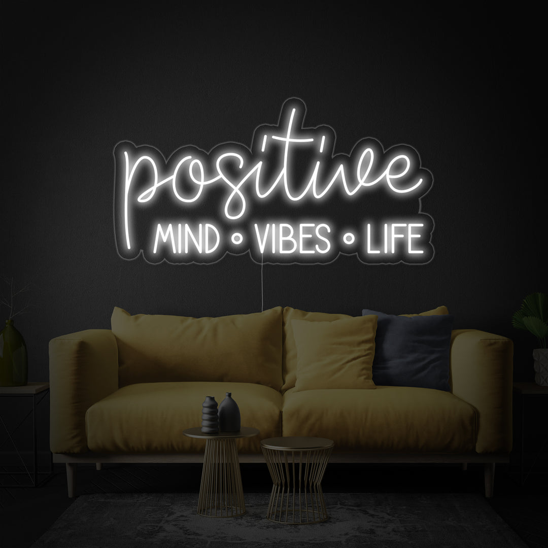 "Positive Mind Vibes Life" Letreros Neon