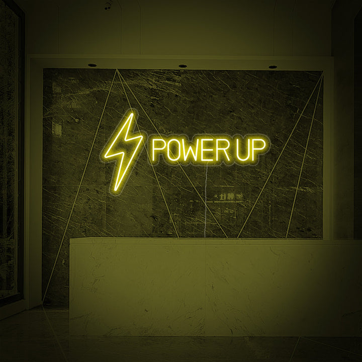 "Power Up, Decoración De Gimnasio, Frases De Gimnasio, Frases De Fitness, Frases De Entrenamiento" Letreros Neon