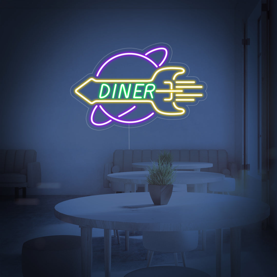 "Rocket Rocket Diner" Letreros Neon