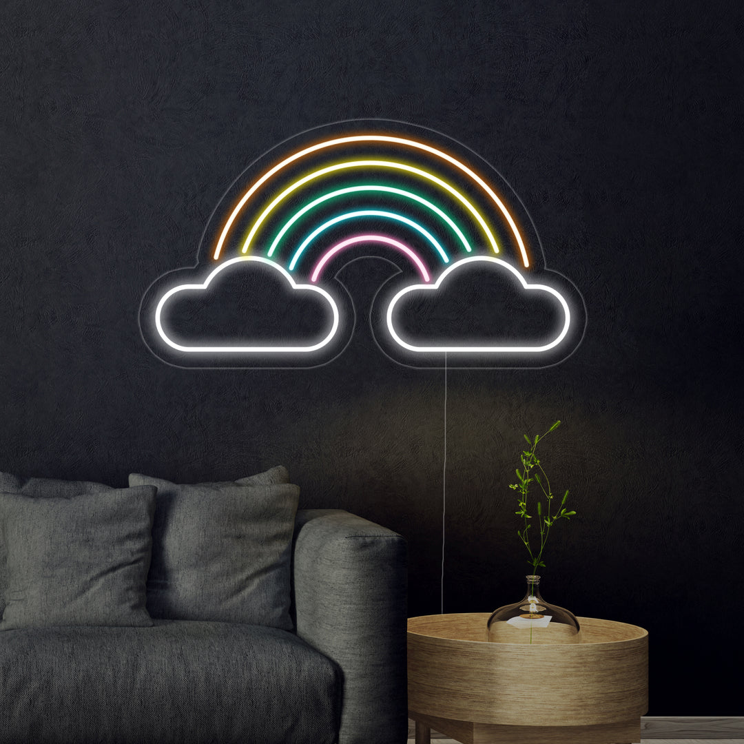"Arco Iris, Nubes" Letreros Neon