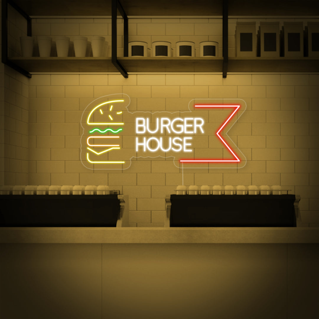 "Restaurante Burger House" Letreros Neon