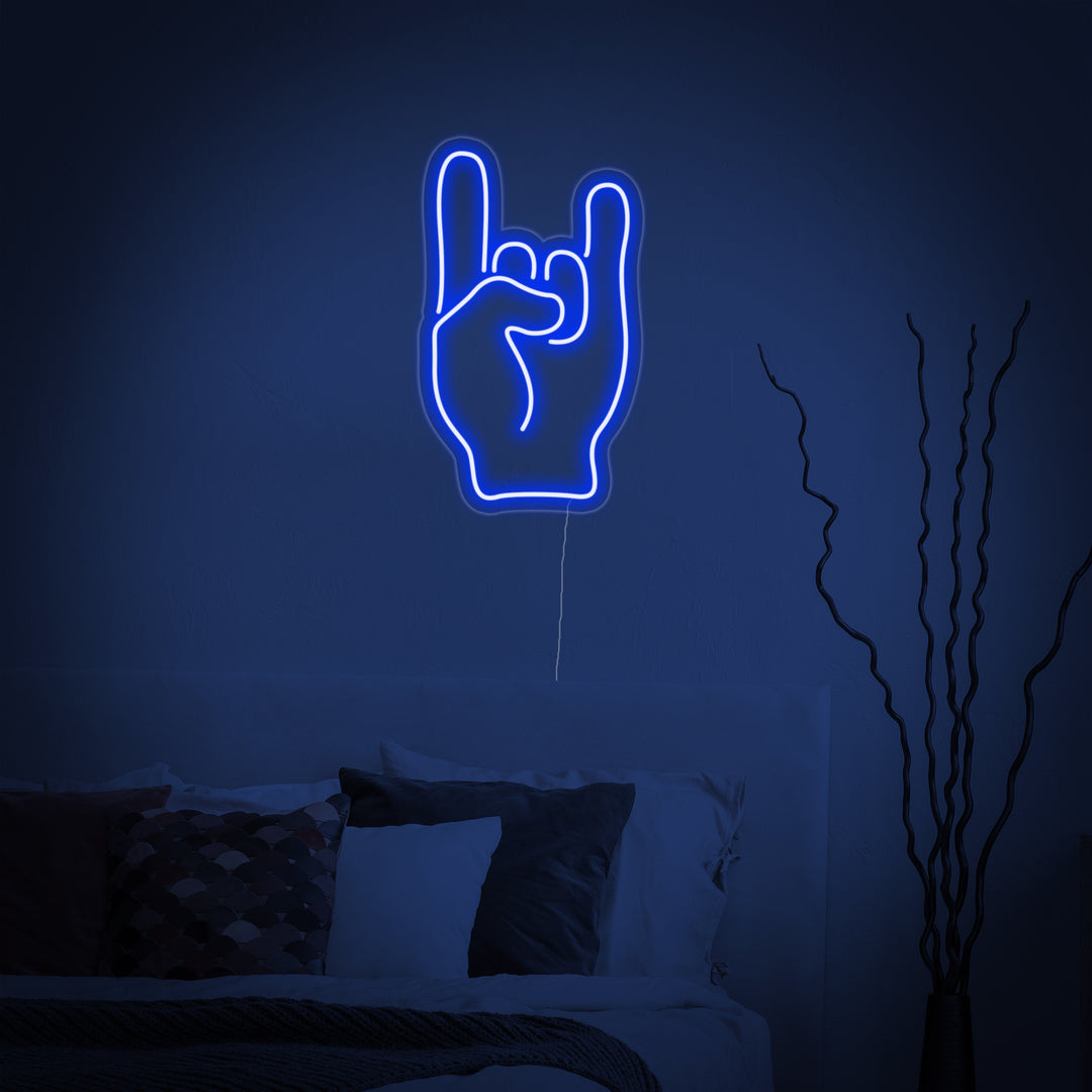 "Rock Hand" Letreros Neon