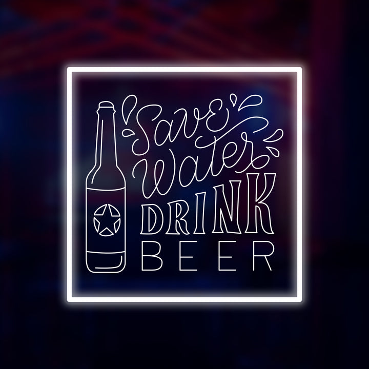 "Save Water Drink Beer" Letreros Neon en Miniatura