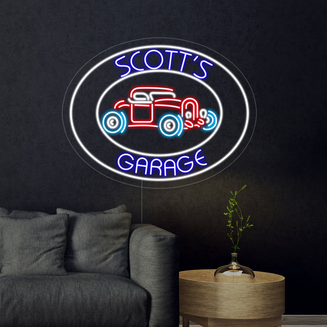 "Scotts Garage" Letreros Neon