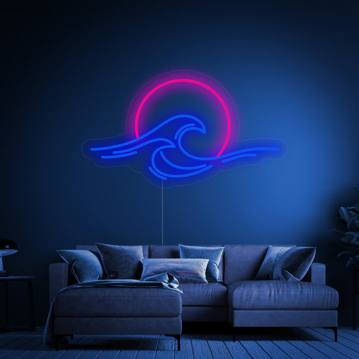 "Mar Atardecer Amanecer Ola" Letreros Neon