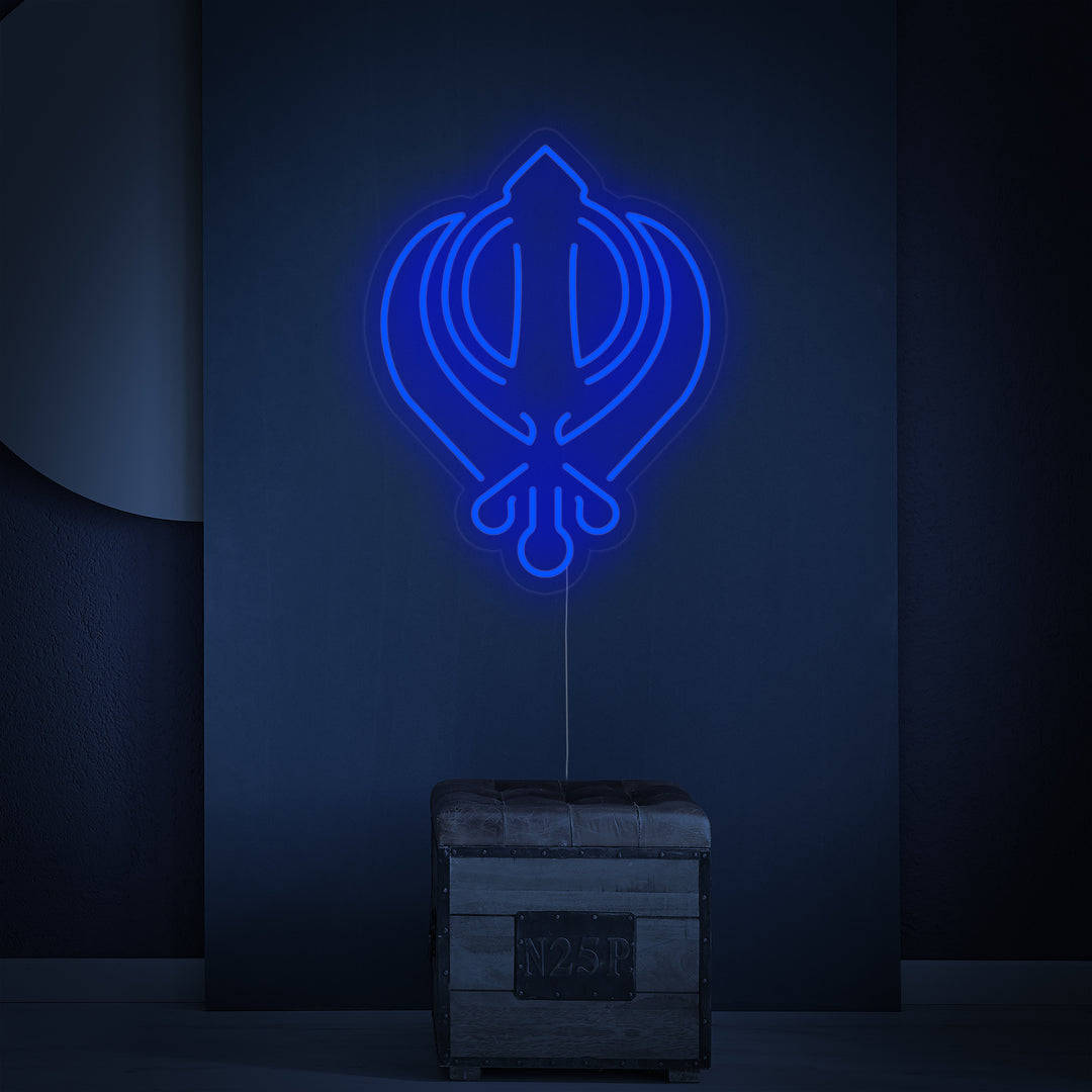 "Símbolo Khanda Del Sikhismo" Letreros Neon