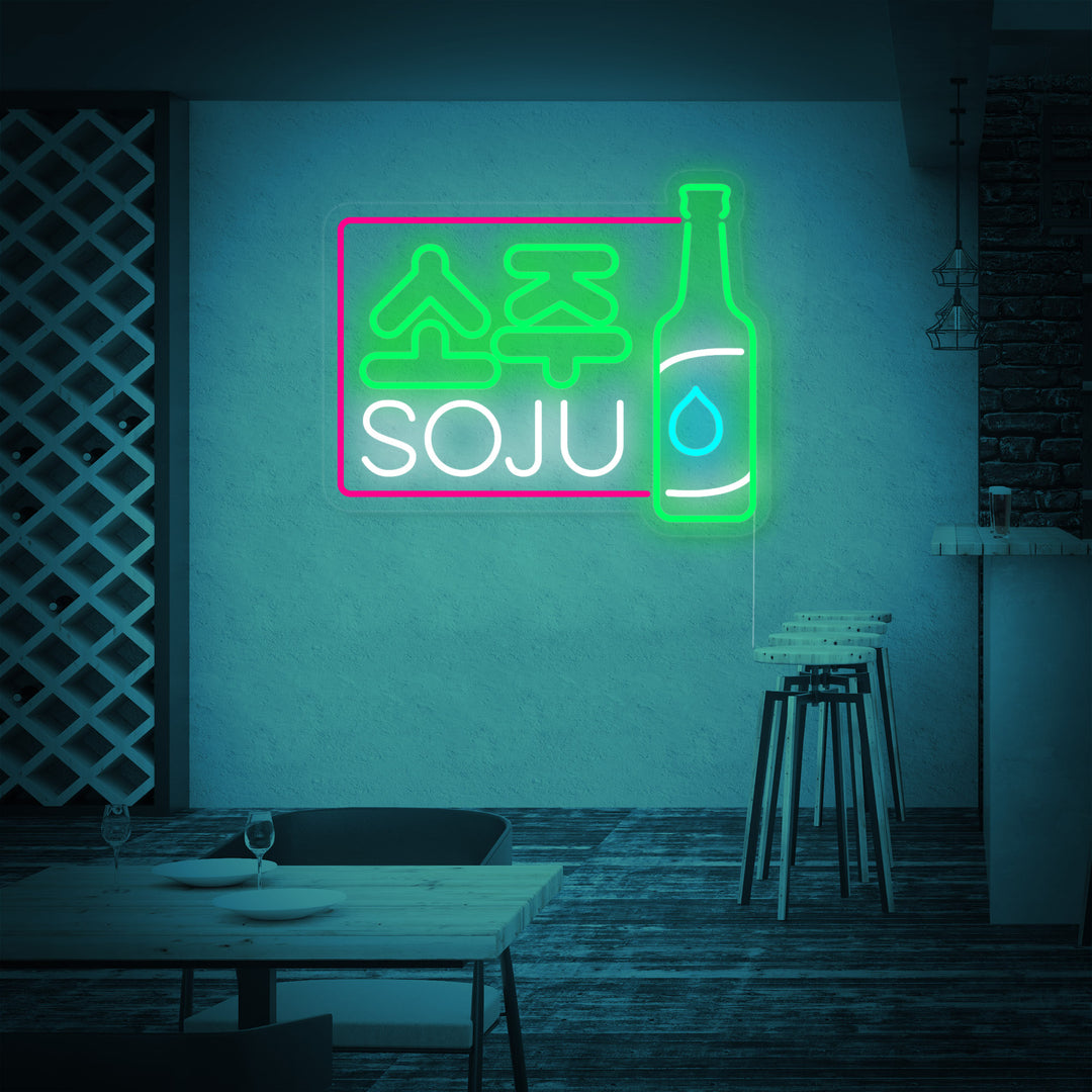 "Soju Bebida Coreana" Letreros Neon