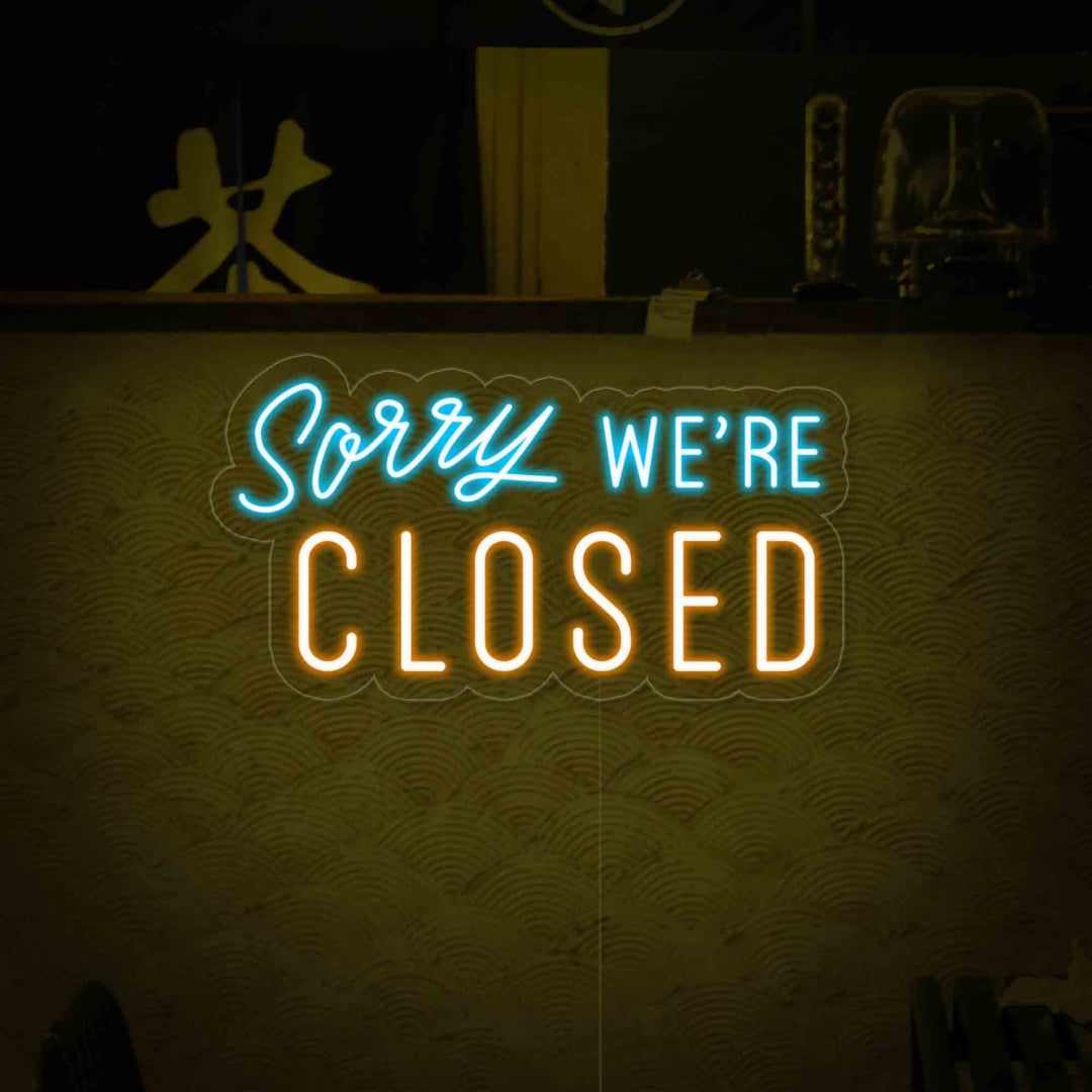 "Sorry We Are Closed" Letreros Neon