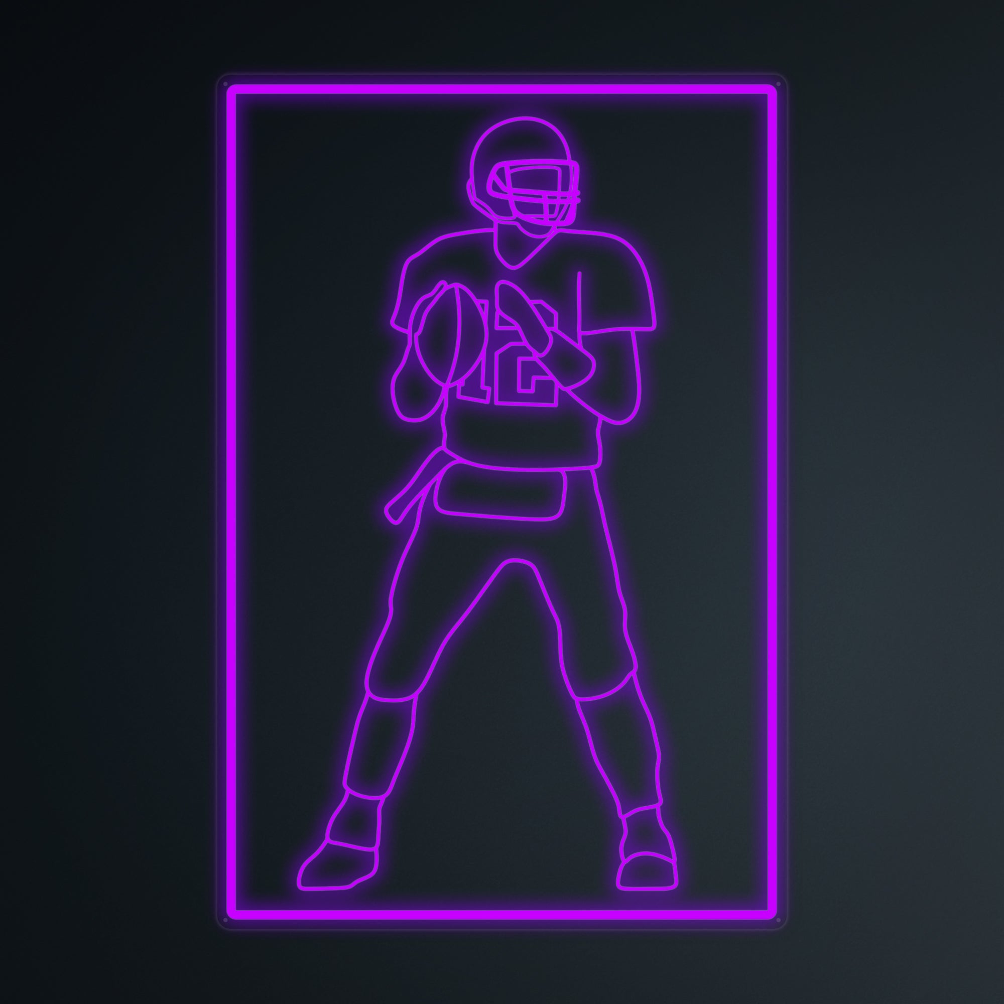 "Sports American Football Player 12" Mini letrero de neón