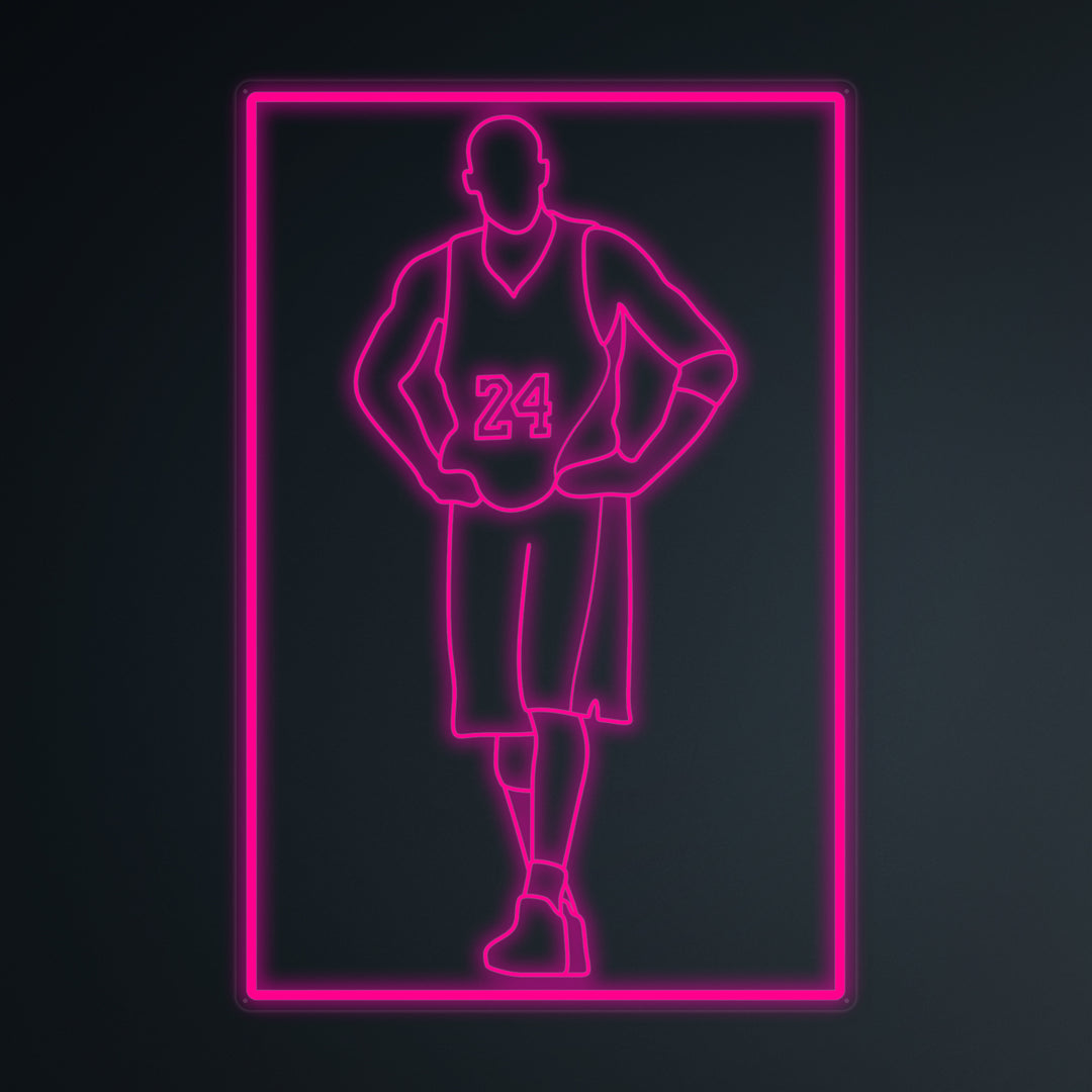 "Jugador De Baloncesto 24" Letreros Neon en Miniatura