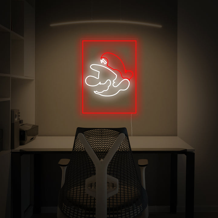 "Decoración Para Sala De Juegos De Super Mro" Letreros Neon
