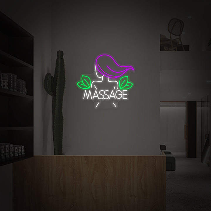 "Salón De Belleza Con Masaje Tailandés" Letreros Neon