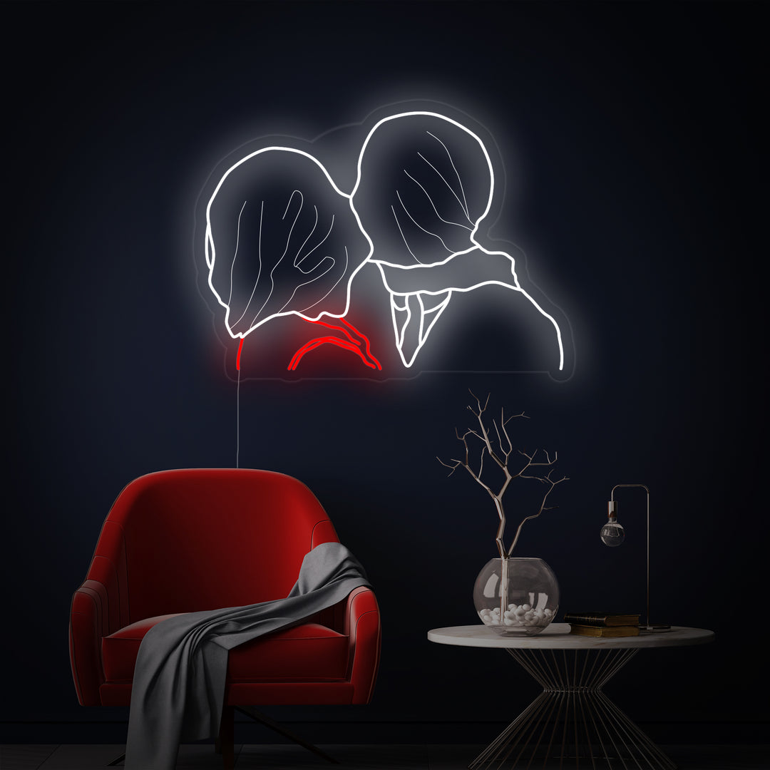 "Los Amantes Rene Magritte" Letreros Neon