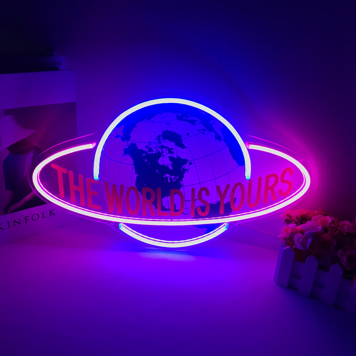 "The World Is Yours" Mini Letreros Neon