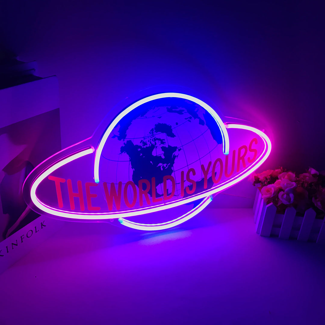 "The World Is Yours" Mini Letreros Neon